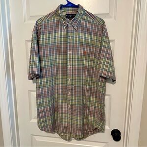 Polo Ralph Lauren Blake‎ Short Sleeve Shirt Plaid Button Down Men's Size L